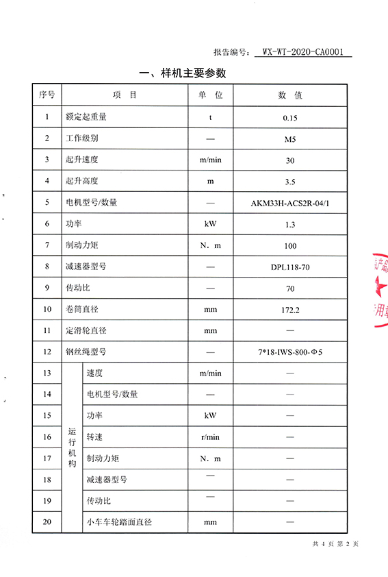 電動(dòng)葫蘆（鋼絲繩電動(dòng)葫蘆）產(chǎn)品質(zhì)量檢測(cè)報(bào)告-5